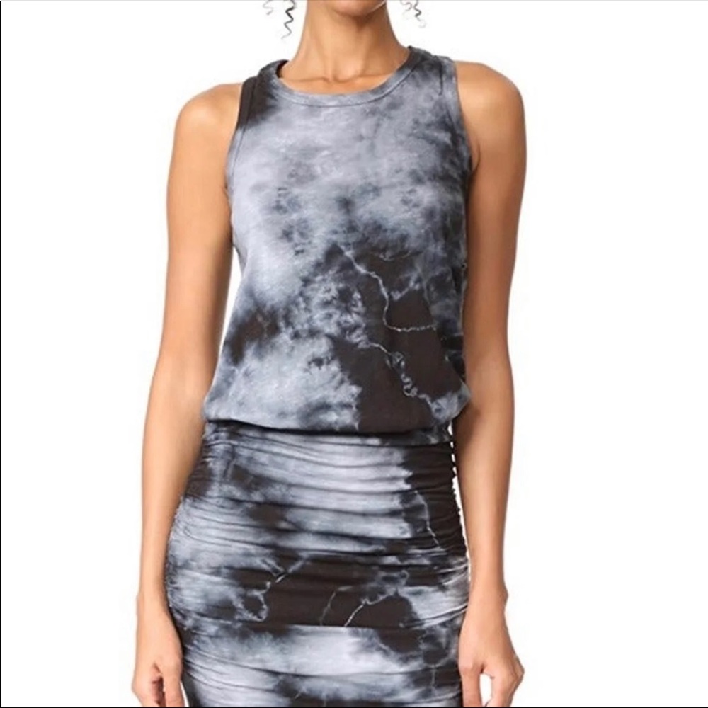 Sundry Ruched Tank Dress Tie Dye 0